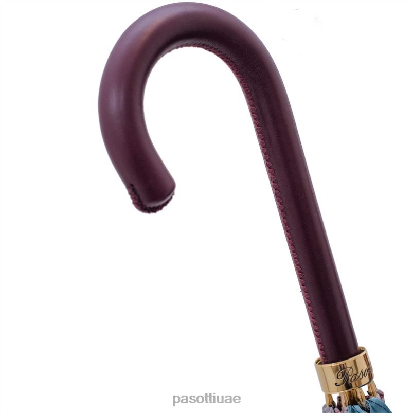 مظلة | 20 9a436-6 p - مظلة مزهرة بمقبض جلدي بورجوندي PASOTTI Z446V330